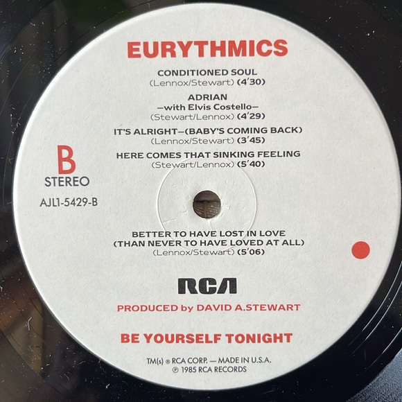 Eurythmics - “Be Yourself Tonight” Vinyl LP - Picture 5 of 5